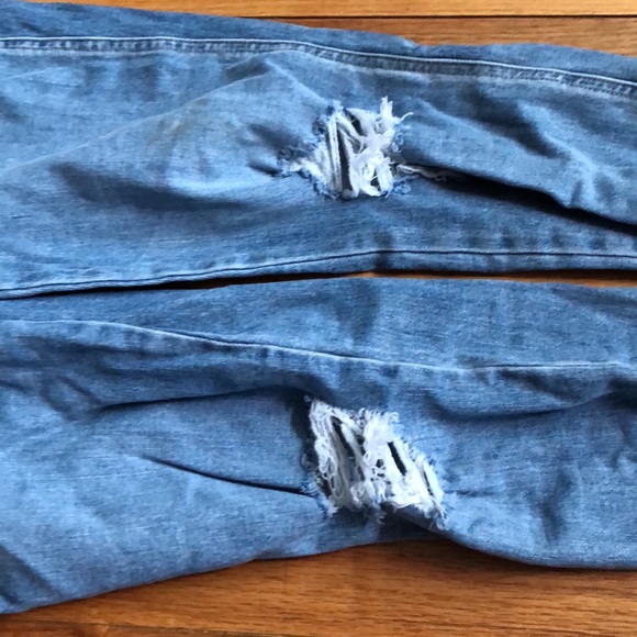 Old Navy Distressed Jean Side-Zip Overalls - Picture 2 of 6